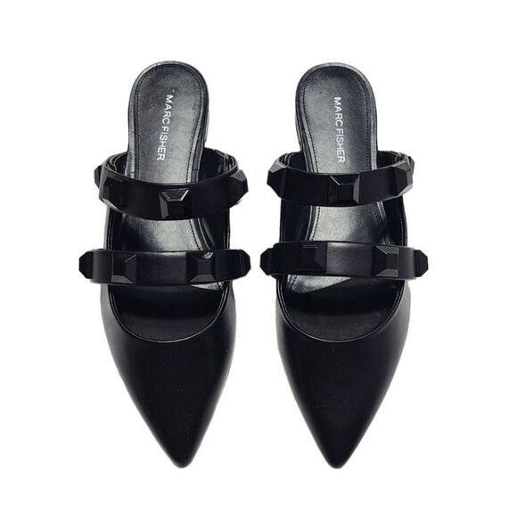 Marc Fisher Sharla Studded Strappy Mule Black B22B - Picture 3 of 9